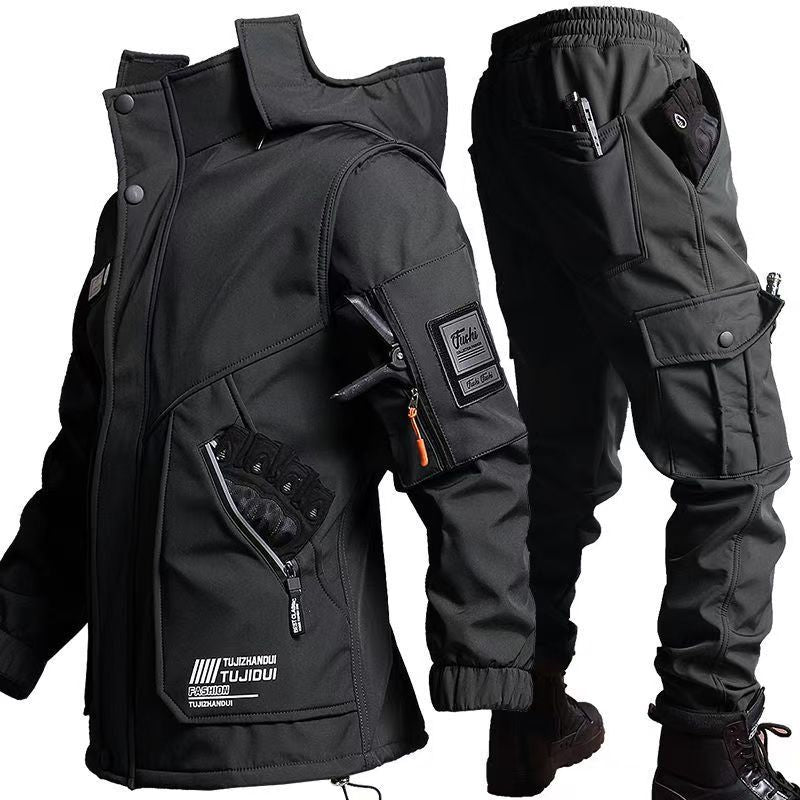 Men's Waterproof Cold-Resistant Shell Jacket and Trousers Suit