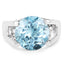 Anillo de Plata Esterlina con Topacio Azul de 7.21 Quilates y Circonitas