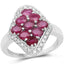 Bague en argent sterling avec rubis véritable rempli de verre de 2,12 carats et zircon blanc
