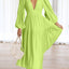 Elegant Lightweight Deep V-Neck Balloon Sleeve Maxi Dress