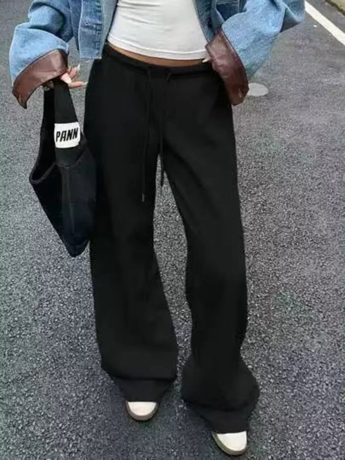 Pantalons de survêtement à taille large avec cordon de serrage