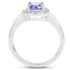 1.05 Carat Genuine Tanzanite and White Topaz Sterling Silver Ring