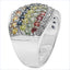 Anillo de Clúster de Múltiples Zafiros de 3.07 Quilates en Plata Esterlina