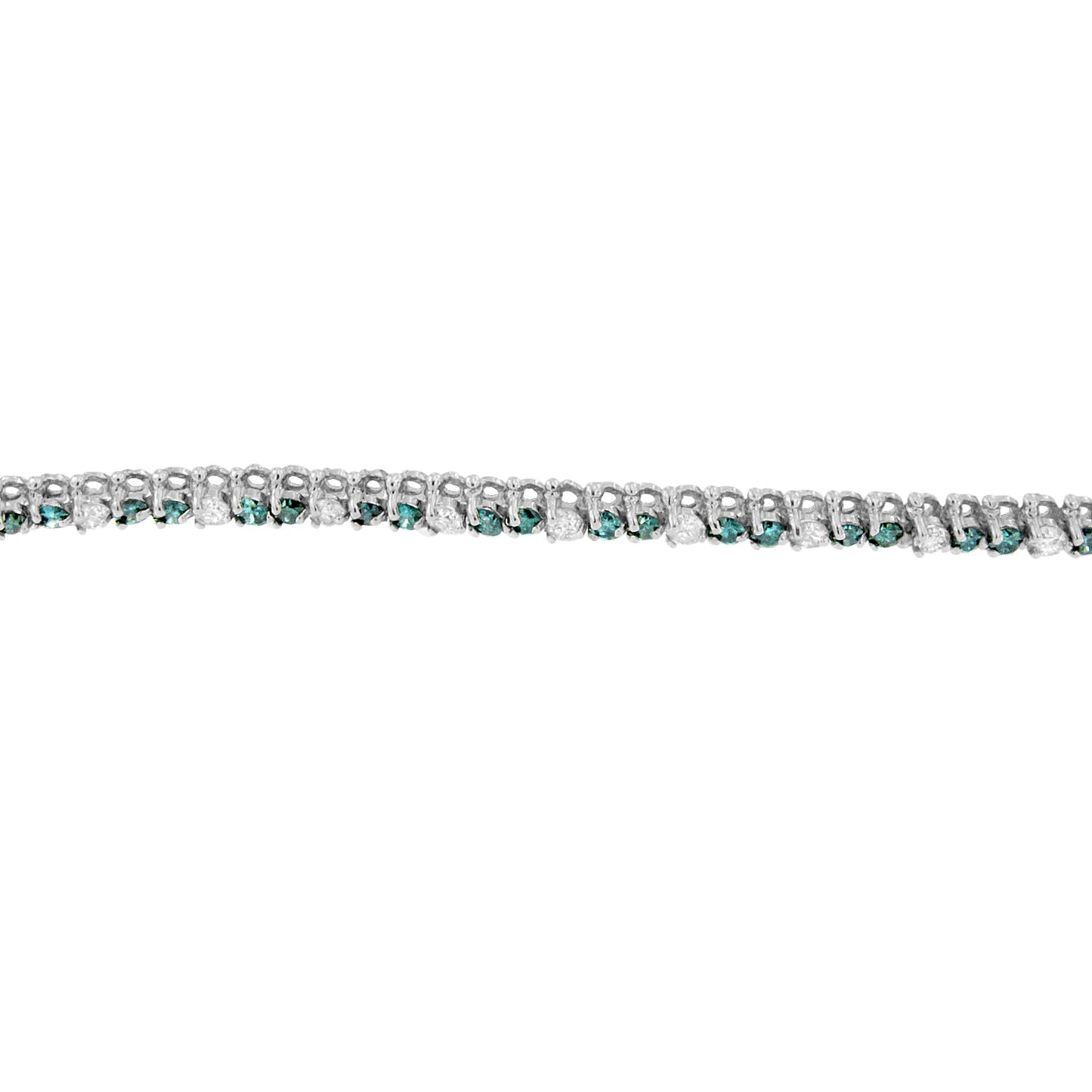 14K White Gold Diamond Martini Set Tennis Bracelet - 7 Inches
