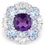 Bague de fiançailles multi-stones de 8,38 carats en argent sterling .925