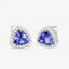 3.82 Carat Genuine Tanzanite and White Diamond Earrings in 14K White Gold