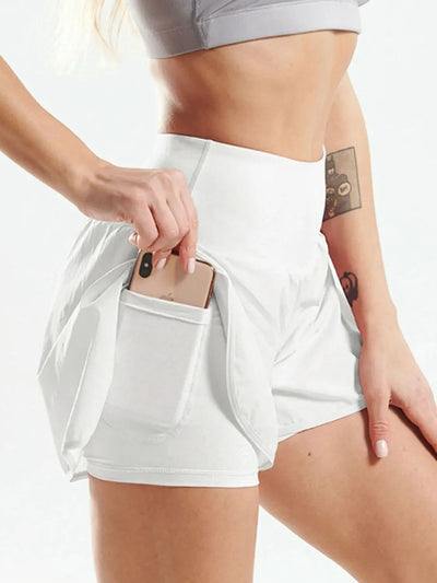 Shorts Actifs Taille Haute avec Poches