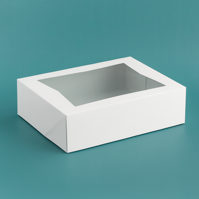 Cake Box - Small 1/4 Sheet - 14x10x4 - Window 6ct / 12ct - Korvel
