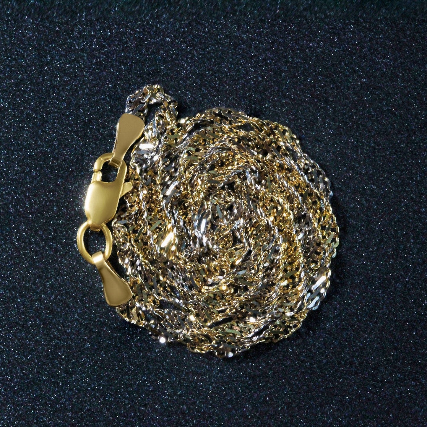 Chaîne Singapore en or bicolore 14k - Largeur de 2,0 mm