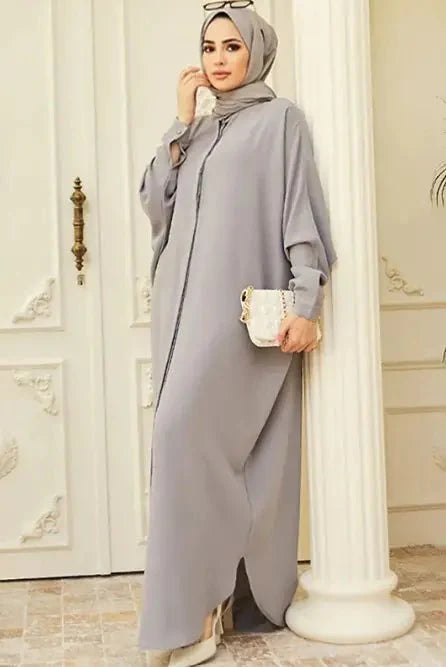 Vestido Abaya Elegante de Manga Larga para Mujeres