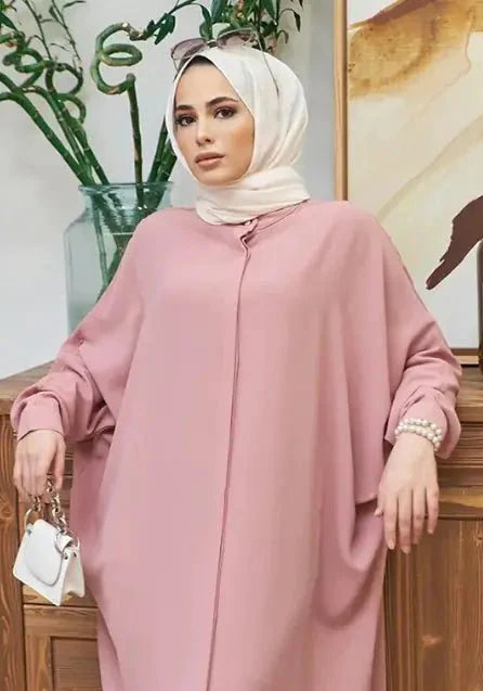 Vestido Abaya Elegante de Manga Larga para Mujeres