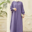 Vestido Abaya Elegante de Manga Larga para Mujeres
