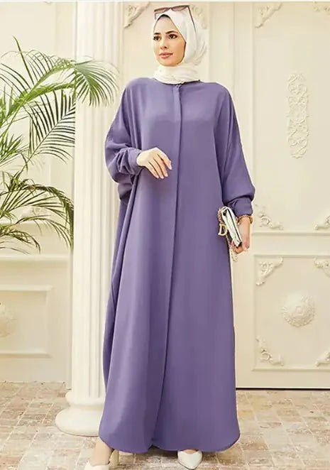 Vestido Abaya Elegante de Manga Larga para Mujeres