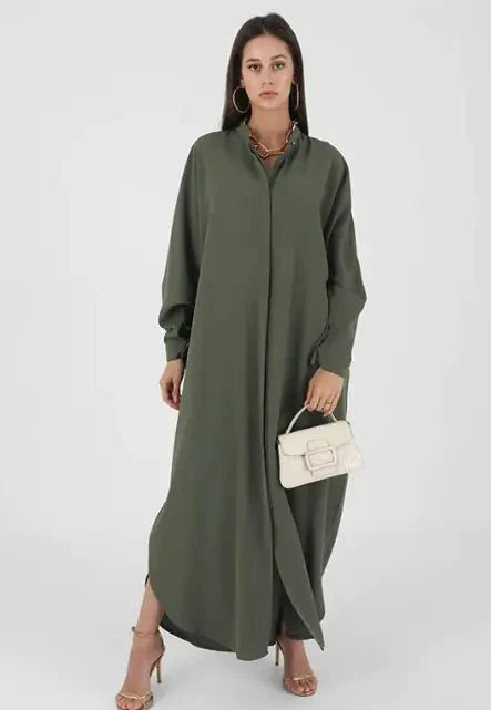 Vestido Abaya Elegante de Manga Larga para Mujeres