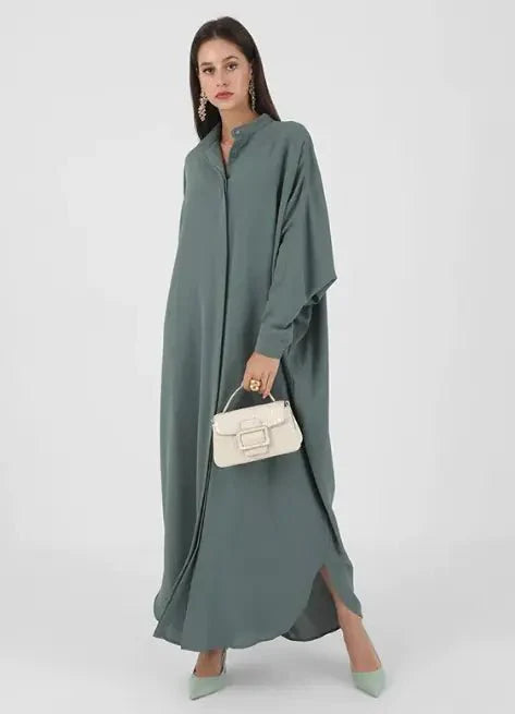 Vestido Abaya Elegante de Manga Larga para Mujeres
