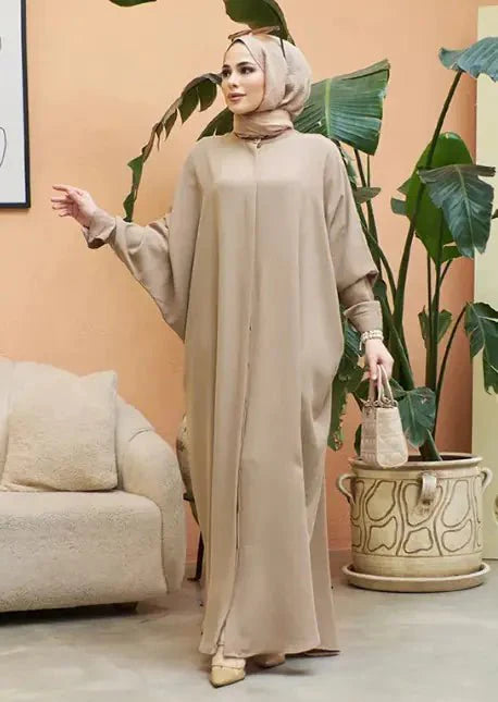 Vestido Abaya Elegante de Manga Larga para Mujeres