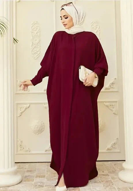 Vestido Abaya Elegante de Manga Larga para Mujeres