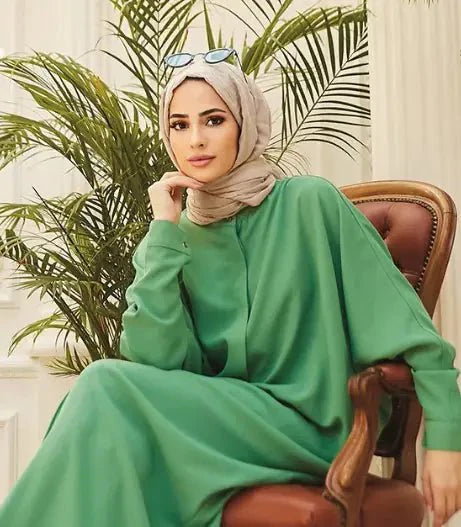 Vestido Abaya Elegante de Manga Larga para Mujeres