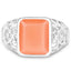 5.75 Carat Peach Moonstone Sterling Silver Engagement Ring