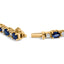 Bracelet en or jaune 18K avec diamants et saphirs bleus - 7,25 pouces