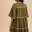 Chic Bohemian Tiered Dress with Tassel Details and Contrast Trim - Korvel
