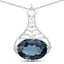 6.65 Carat London Blue Topaz Sterling Silver Pendant