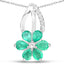 Ensemble de bijoux en émeraude véritable de 3,61 carats et topaze blanche