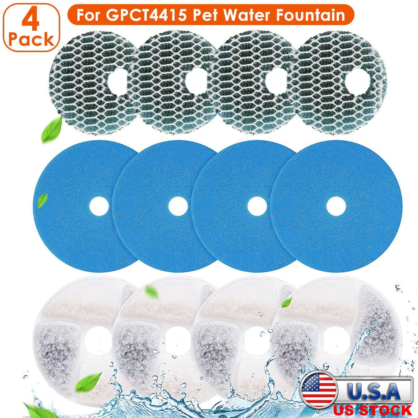 Ensemble de filtres de 4 pièces pour fontaine à eau GPCT4415