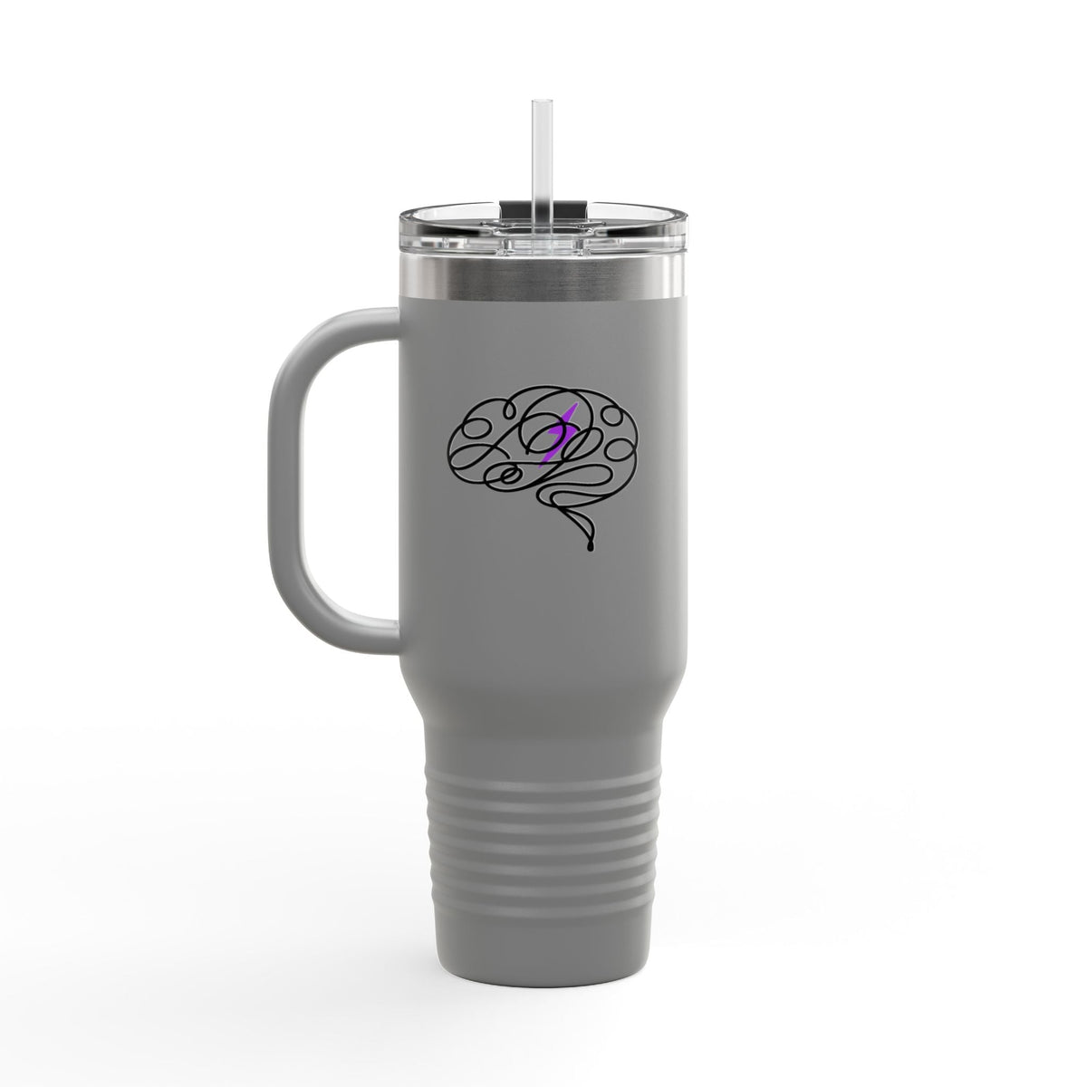 Abstract Brain Line Art 40oz Insulated Tumbler with Handle