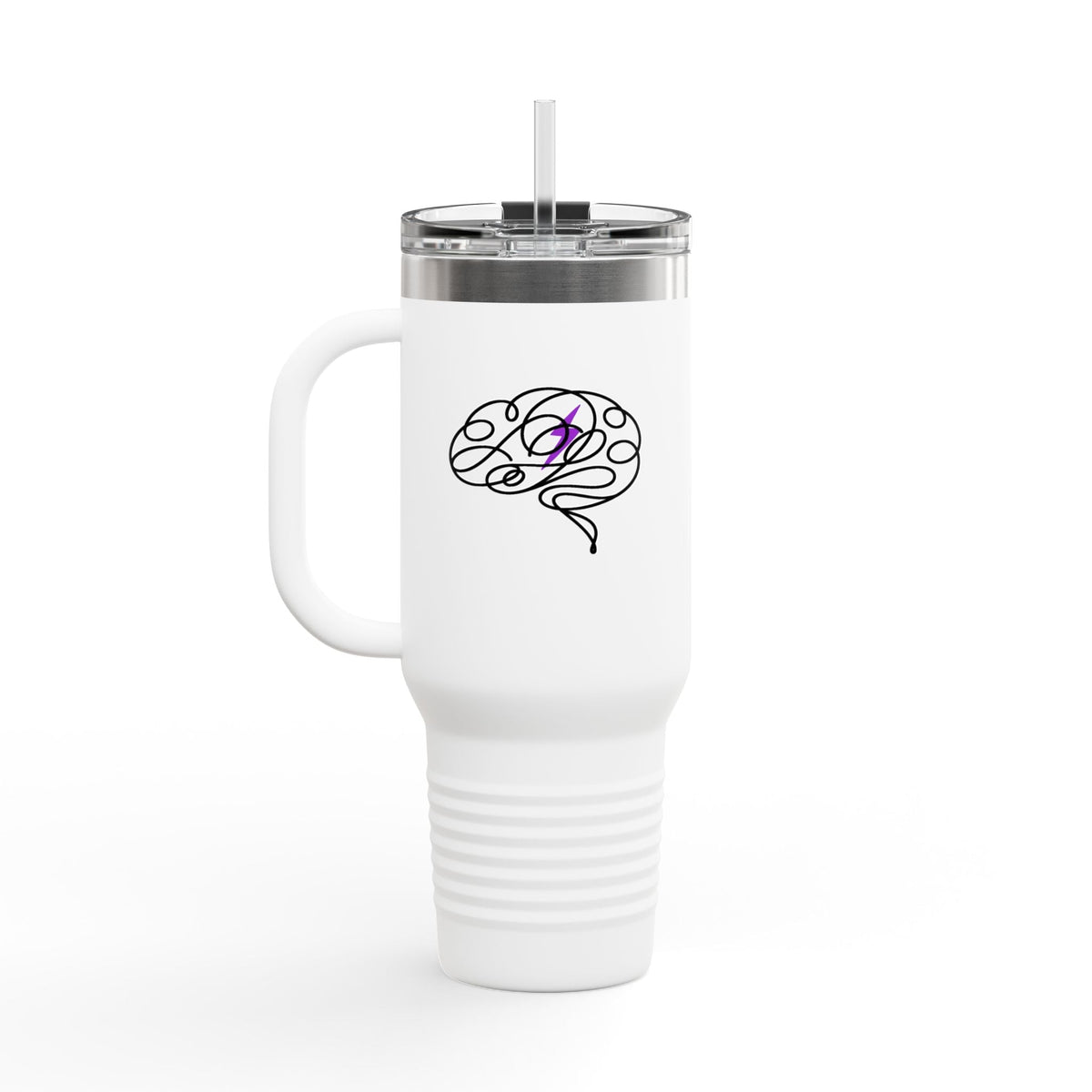Abstract Brain Line Art 40oz Insulated Tumbler with Handle