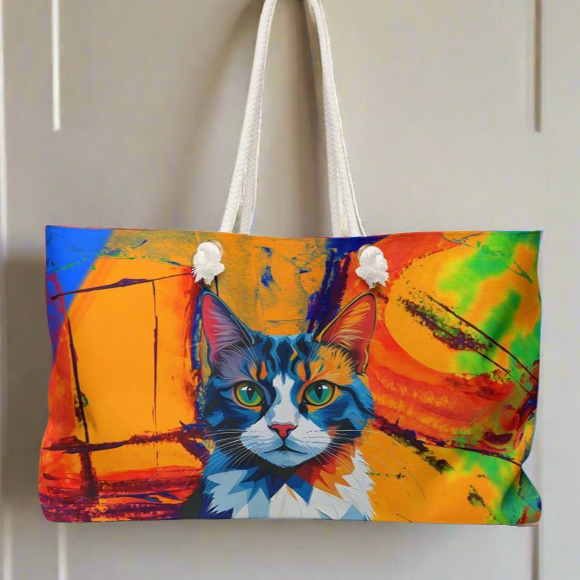 Abstract Cat Weekender Bag - Stylish & Functional