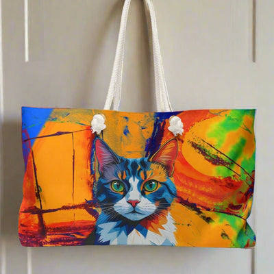 Abstract Cat Weekender Bag - Stylish & Functional