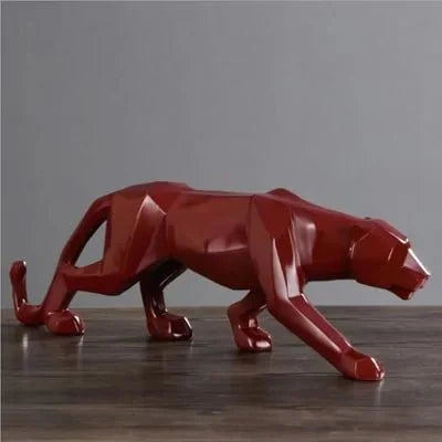 Estatua de Leopardo de Resina Abstracta: Decoración Moderna para Oficina en Casa