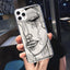 Coque de téléphone en silicone doux abstrait pour iPhone 14/13/12 Pro