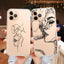 Coque de téléphone en silicone doux abstrait pour iPhone 14/13/12 Pro