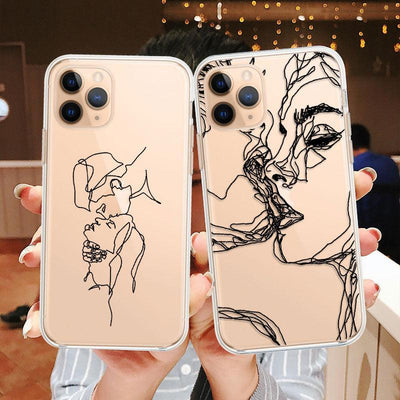 Coque de téléphone en silicone doux abstrait pour iPhone 14/13/12 Pro