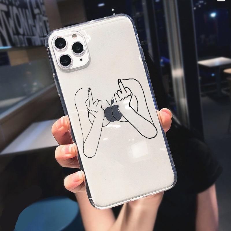 Coque de téléphone en silicone doux abstrait pour iPhone 14/13/12 Pro