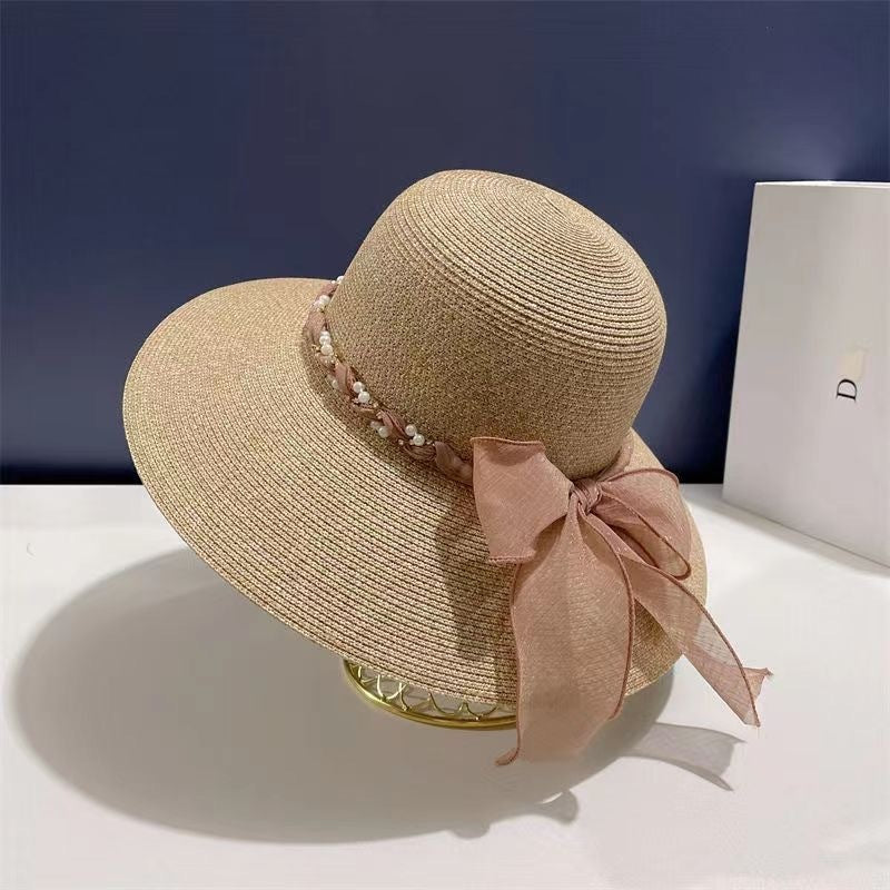 French Style Lace Strap Big Brim Beach Hat