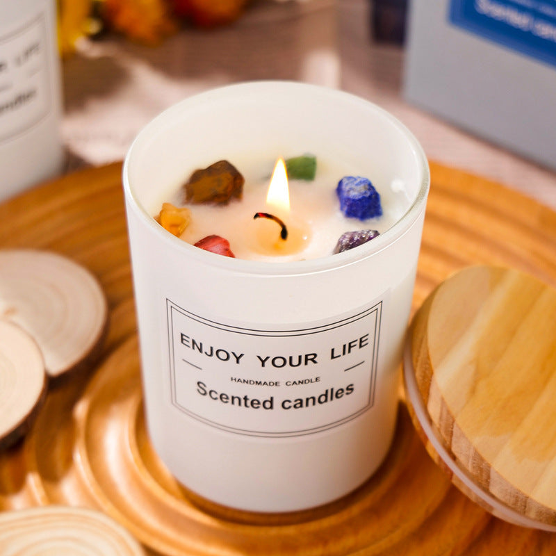 Natural Crystal Stone Aromatherapy Candle Gift Box