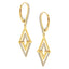 Boucles d'oreilles pendantes en diamant à double triangle en or jaune 14K