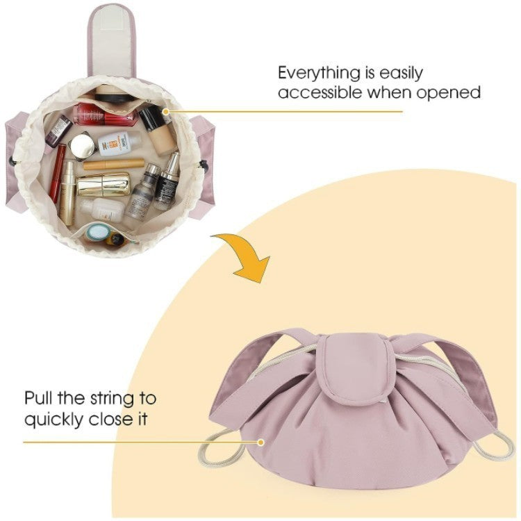 Large Capacity Barrel Drawstring Makeup Bag for Women