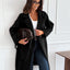 Elegant Solid Color Long Sleeve Wool Overcoat for Women