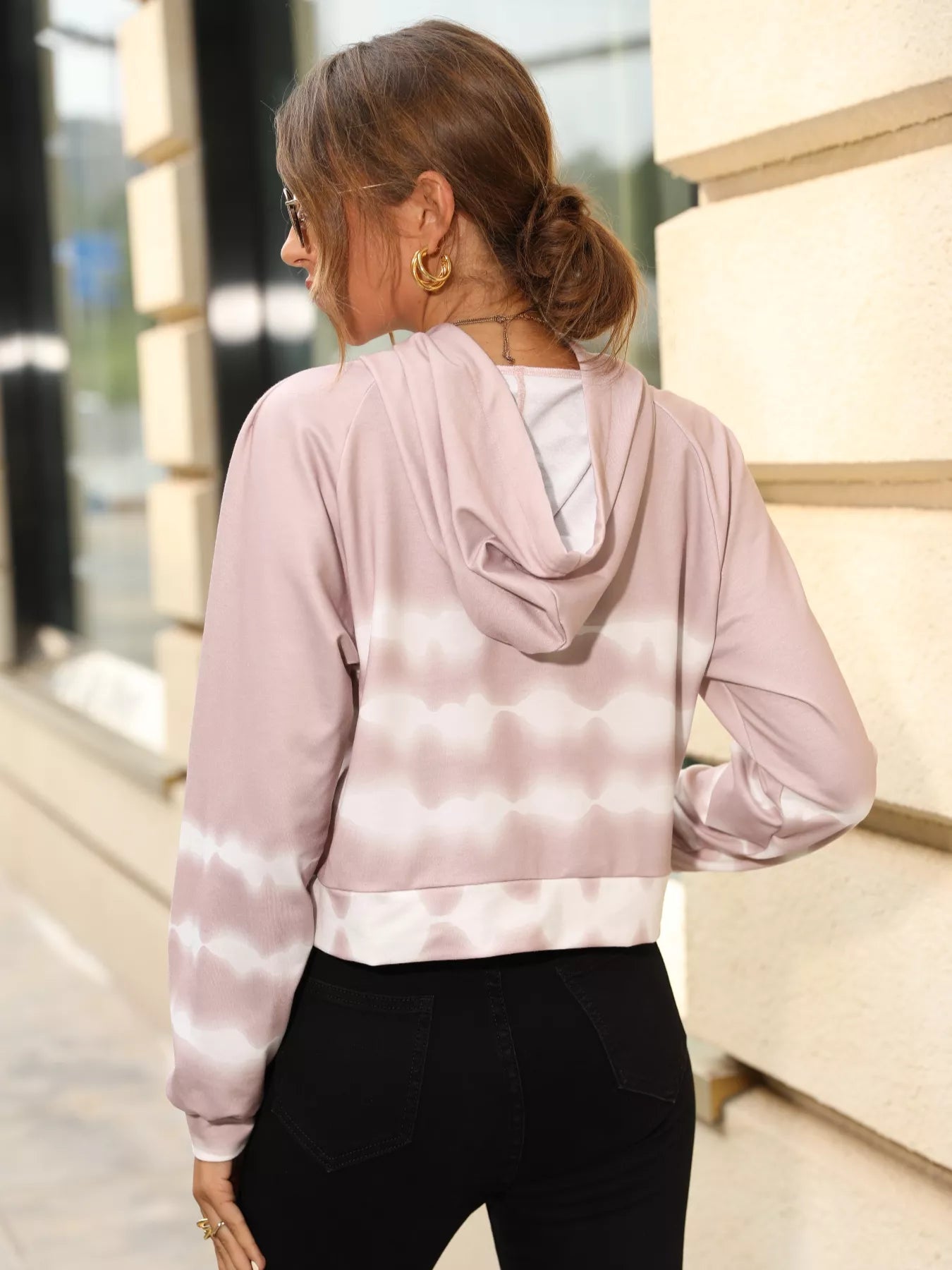 Sudadera con Capucha de Manga Raglán y Cuerda