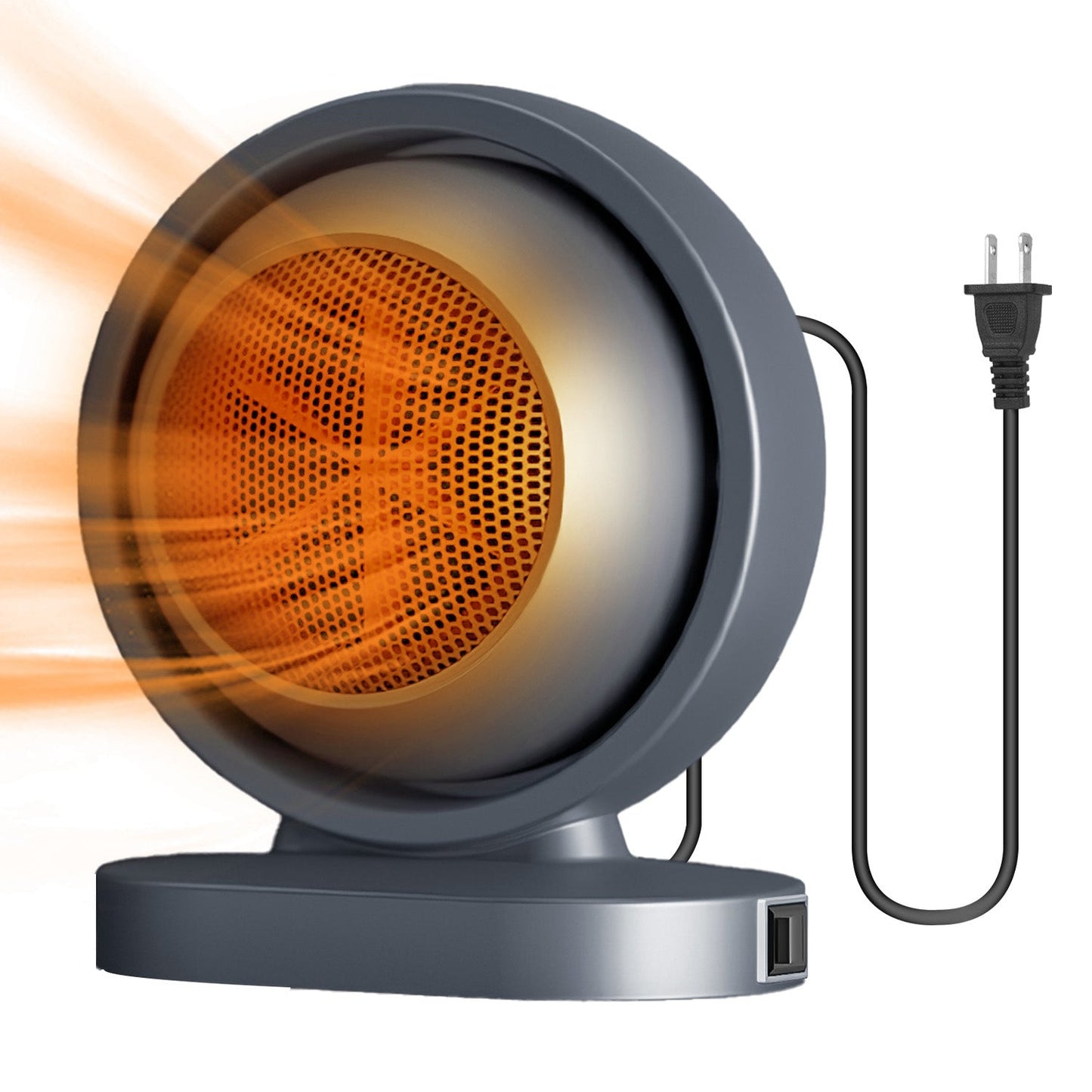 Calentador portátil de 380W con inclinación de 30° y calefacción rápida