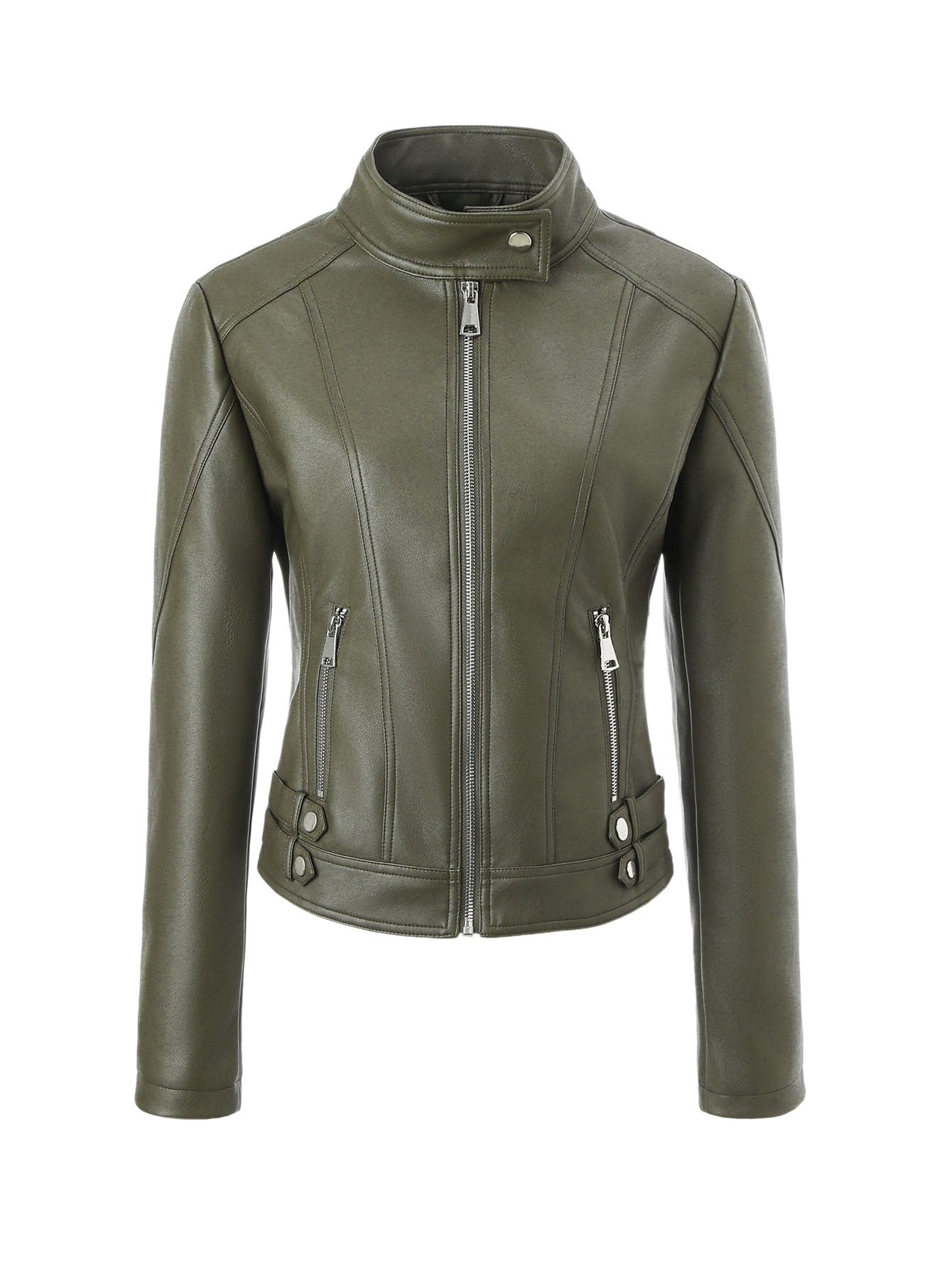 Veste à col montant ajustée pour femmes grandes tailles