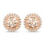 Pendientes Halo de Morganita y Diamante Blanco de 0.93 Quilates