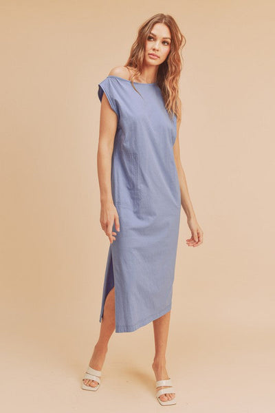 Elegant Side Slit Sleeveless Midi Dress