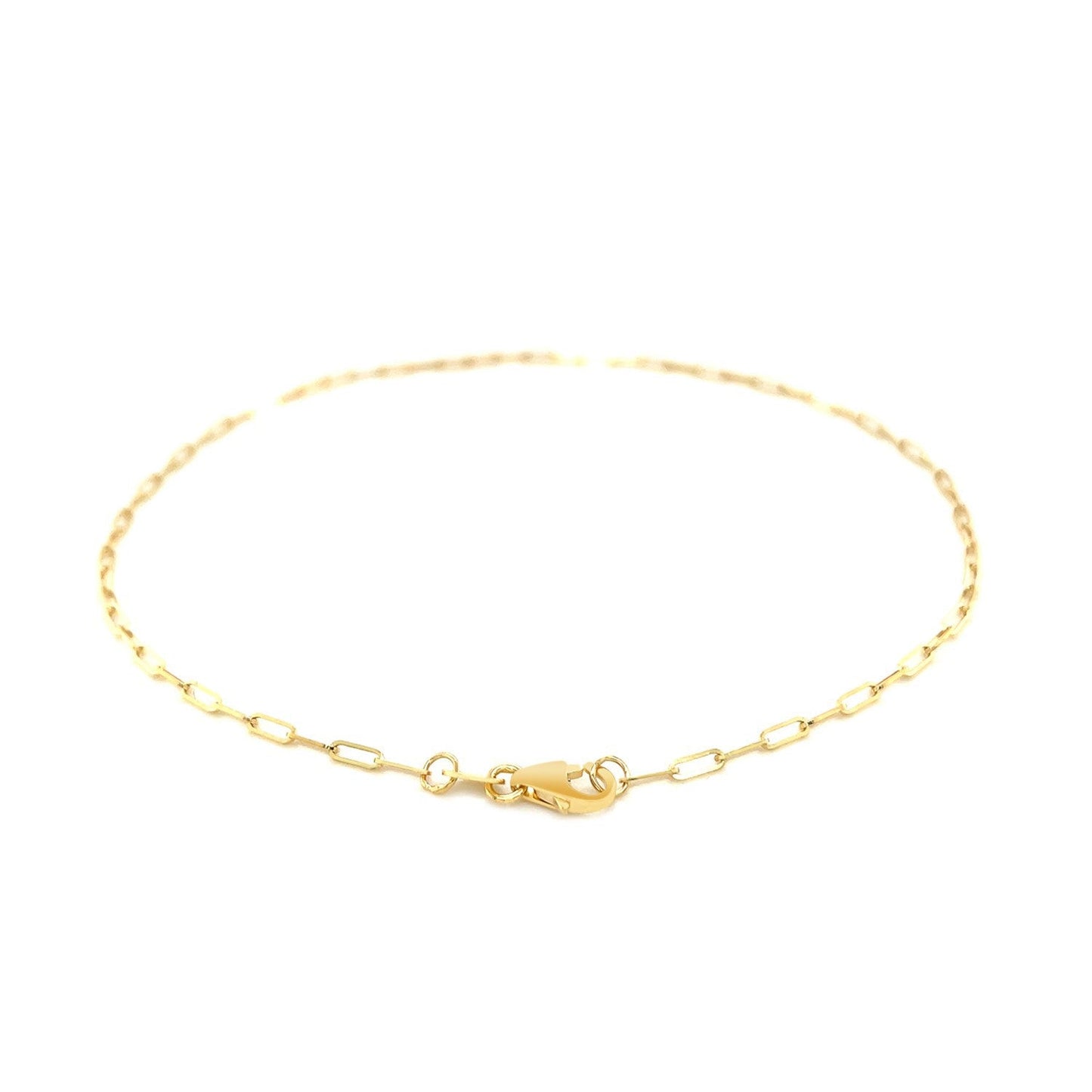 14K Yellow Gold Fine Paperclip Anklet