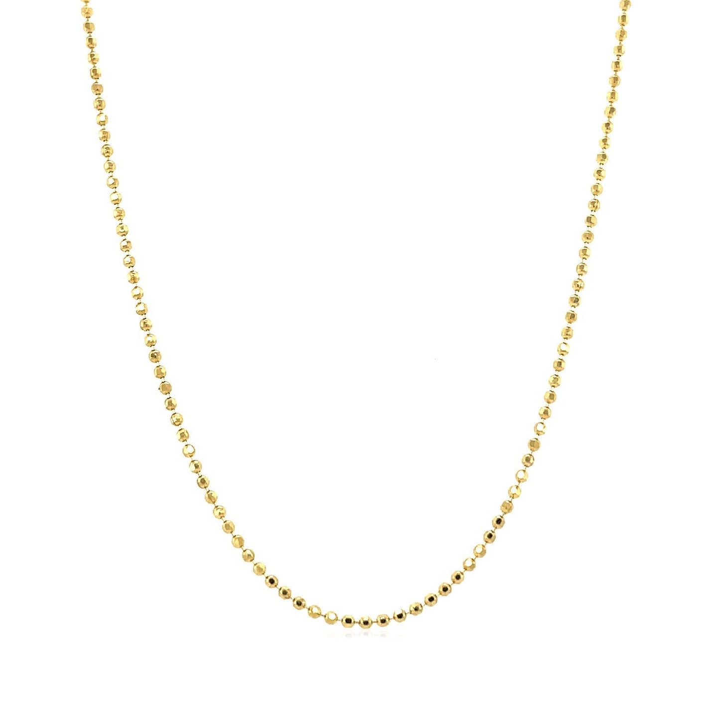 Chaîne à perles en or jaune 14 carats avec taille diamant - 1,2 mm