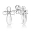 Boucles d'oreilles en croix florale en argent sterling .925 avec accent en diamant